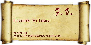 Franek Vilmos névjegykártya