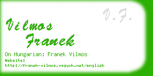 vilmos franek business card